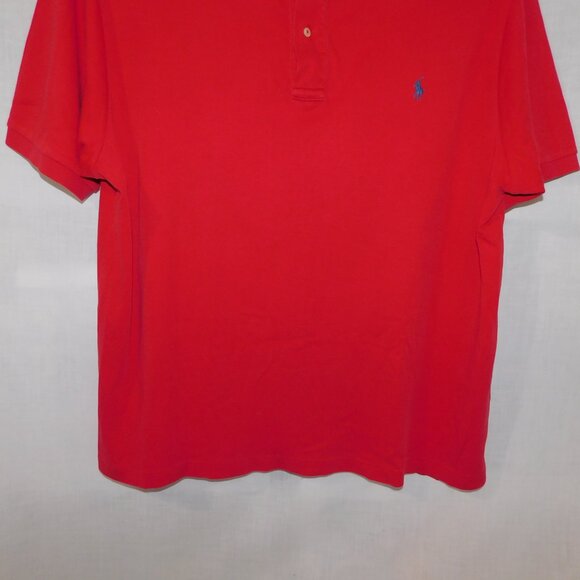 Polo Ralph Lauren Mens 2XB / XXL Red Short sleeve Blue Pony Polo Shirt - Picture 4 of 9